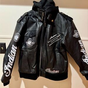 Indian Black Leather Military Jacket